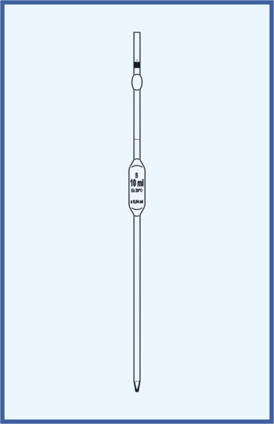 Pipettes with one and two marks, QUALICOLOR, COLOR CODE - one-mark pipettes - enlarged form with safety bulb, class B